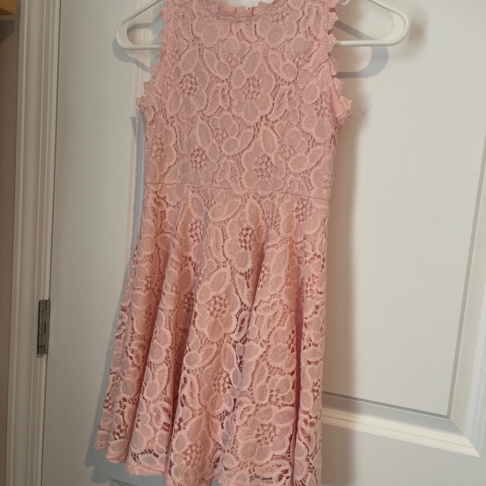 Pink Girls Tween Diva Lace Sleeveless Dress Sz small